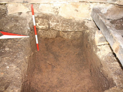 Foundations of the western wall in room 1, CRM 2016