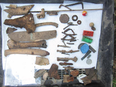 Typical assemblage of items found in the main building, CRM 2016
