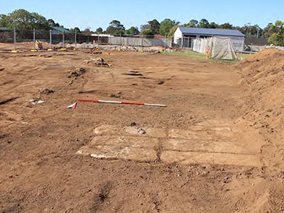 View along the intact foundation